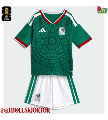 Mexiko Hemmakläder Barn VM 2026 Kortärmad (+ Korta byxor)